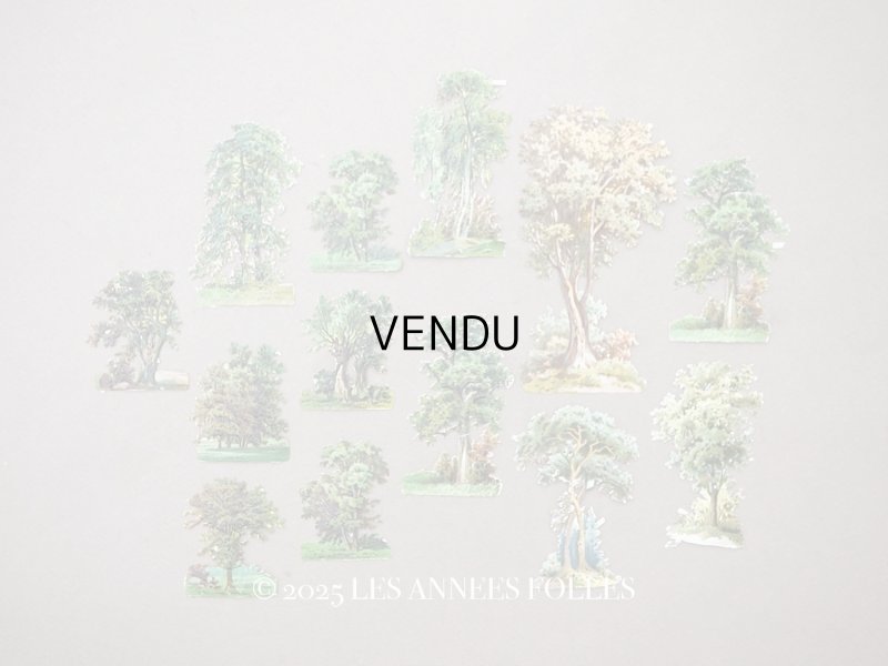 画像1: ＊蚤の市セット＊ アンティーク ダイカットクロモのセット 木