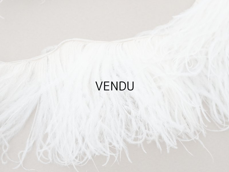 画像2: ＊蚤の市セット＊ アンティーク オフホワイトのフェザー 2点セット