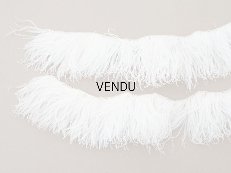 画像3: ＊蚤の市セット＊ アンティーク オフホワイトのフェザー 2点セット