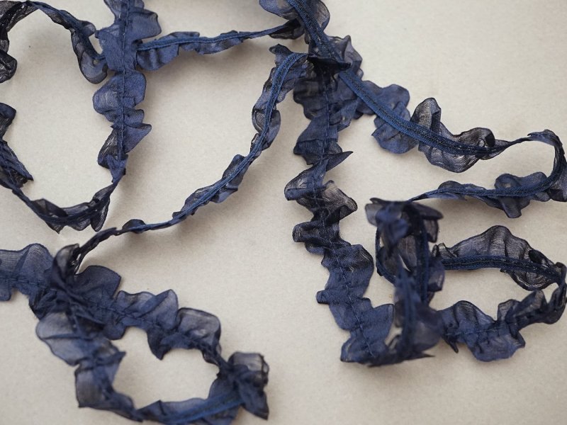 画像2: ＊蚤の市セット＊シルクシフォンのリボン 2.57m ダークブルー