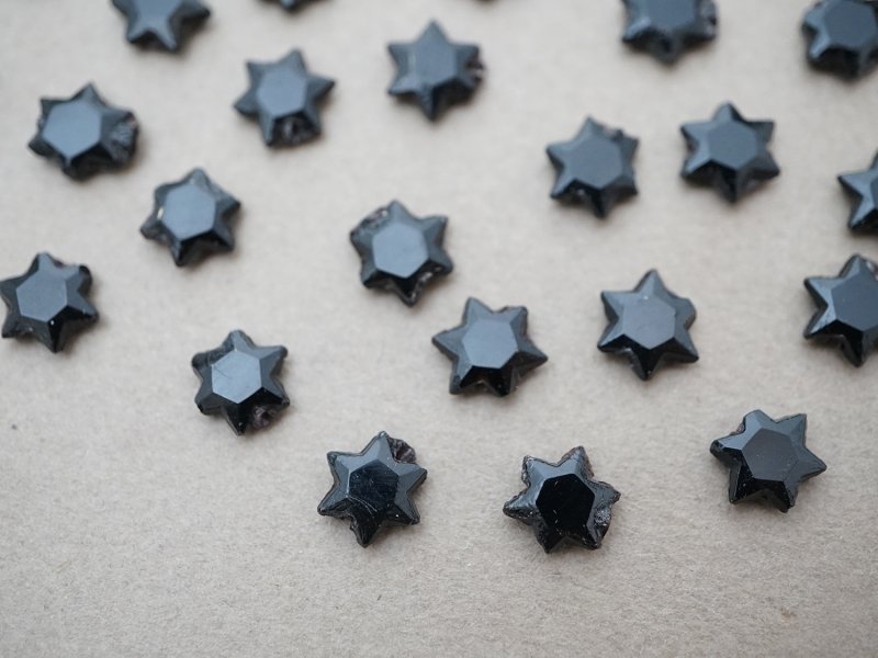 画像3: ＊蚤の市セット＊星のフレンチジェットのビーズ 40ピースのセット