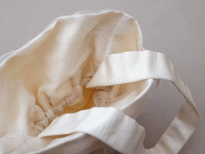 画像8: ＊蚤の市＊ アンティーク シルク製オモニエール シルクシフォン