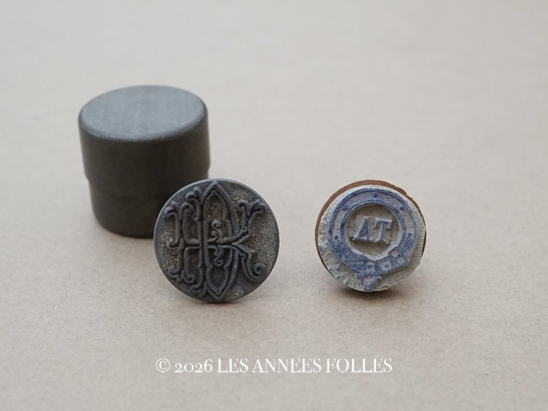 画像1: ＊蚤の市セット＊ アンティーク イニシャル スタンプ2点セット モノグラム