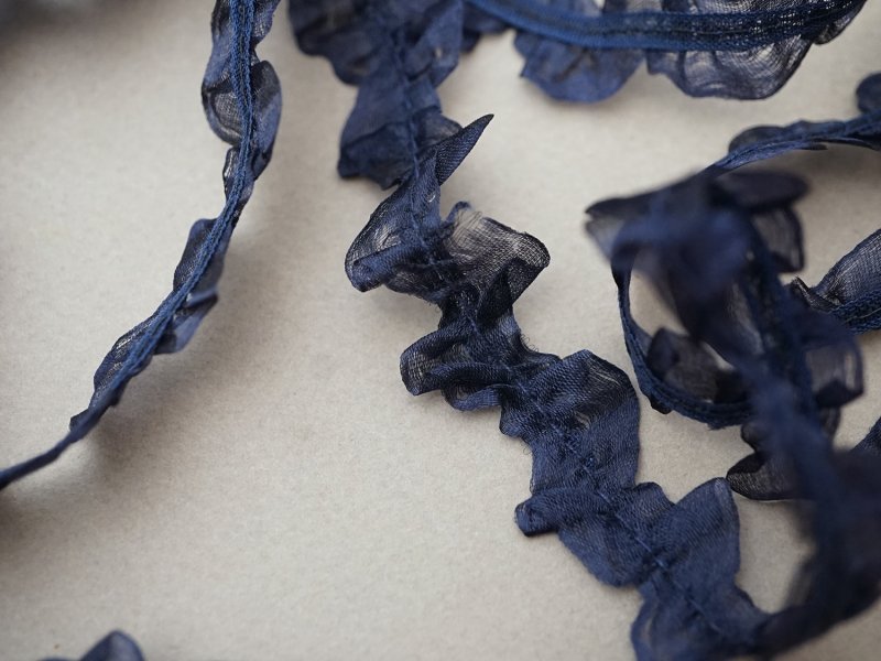 画像3: ＊蚤の市セット＊シルクシフォンのリボン 2.57m ダークブルー