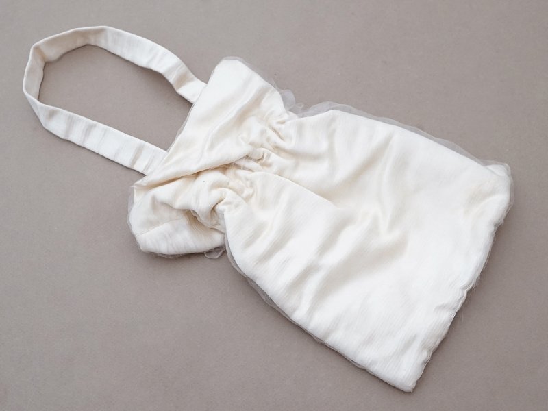 画像5: ＊蚤の市＊ アンティーク シルク製オモニエール シルクシフォン