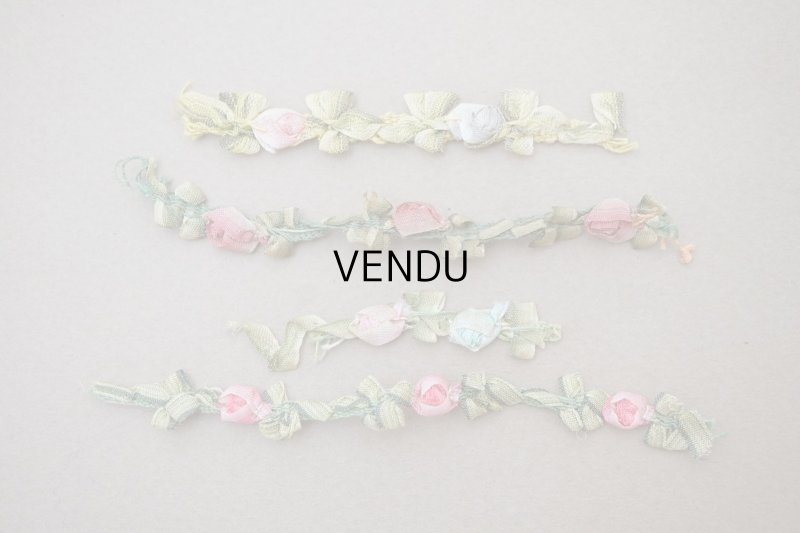 画像2: ＊蚤の市セット＊ アンティーク シルク製ロココトリム 4点セット