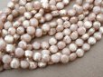 画像3: アンティーク  パウダーピンク ライン入りスフレビーズ 5mm 約280ピース 吹きガラス製 ビーズ (3)