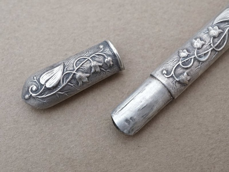 画像5: アンティーク シルバー製 鈴蘭の裁縫道具セット 