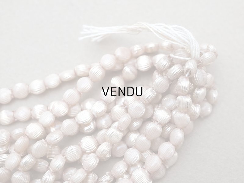 画像4: アンティーク  パウダーピンク ライン入りスフレビーズ 5mm 約280ピース 吹きガラス製 ビーズ