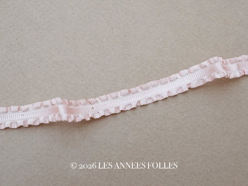 画像1: アンティーク  フリル付 トリム パウダーピンク 9mm幅 30cm