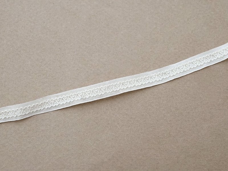 画像4: アンティーク ハートの刺繍入り トリム オフホワイト 1.43m 7mm幅