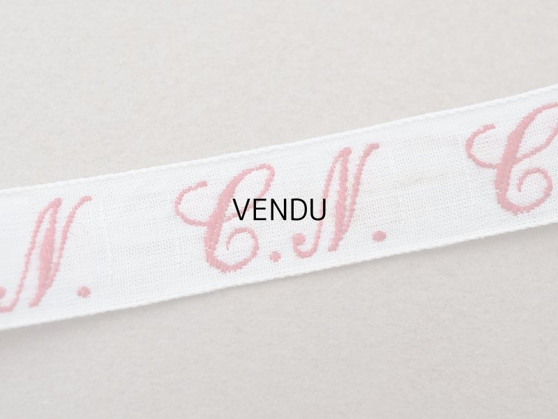 画像2: アンティーク 幅広 イニシャルテープ【CN】約3.3m ボルドー