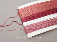アンティーク 紐 極細 1mm幅 グレイッシュピンク&ローズピンク＆ボルドー 約70m