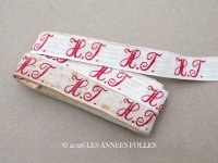 アンティーク 幅広 イニシャルテープ【HJ】約3.5m ボルドー