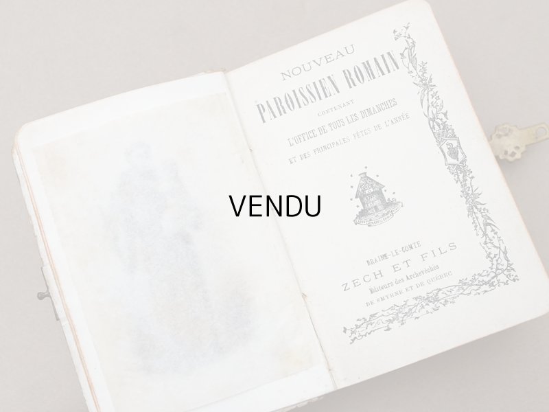 画像8: ＊蚤の市＊ 1901年 ミサ典書 薔薇のブーケ＆クロス 聖書 