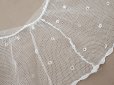 画像5: アンティーク 幅広 フリルレース 2.5m オフホワイト ドット刺繍入り チュールレース  幅11.5cm  (5)