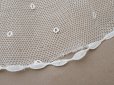 画像7: アンティーク 幅広 フリルレース 2.45m オフホワイト ドット刺繍入り チュールレース  幅11.5cm  (7)
