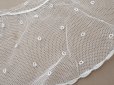 画像10: アンティーク 幅広 フリルレース 2.45m オフホワイト ドット刺繍入り チュールレース  幅11.5cm  (10)