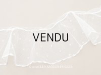 アンティーク 幅広 フリルレース 2.45m オフホワイト ドット刺繍入り チュールレース  幅11.5cm 
