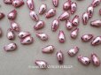画像1: アンティーク スフレビーズ 4つ穴 ドロップ型 60ピースのセット 5.5×9.5mm ピンク (1)