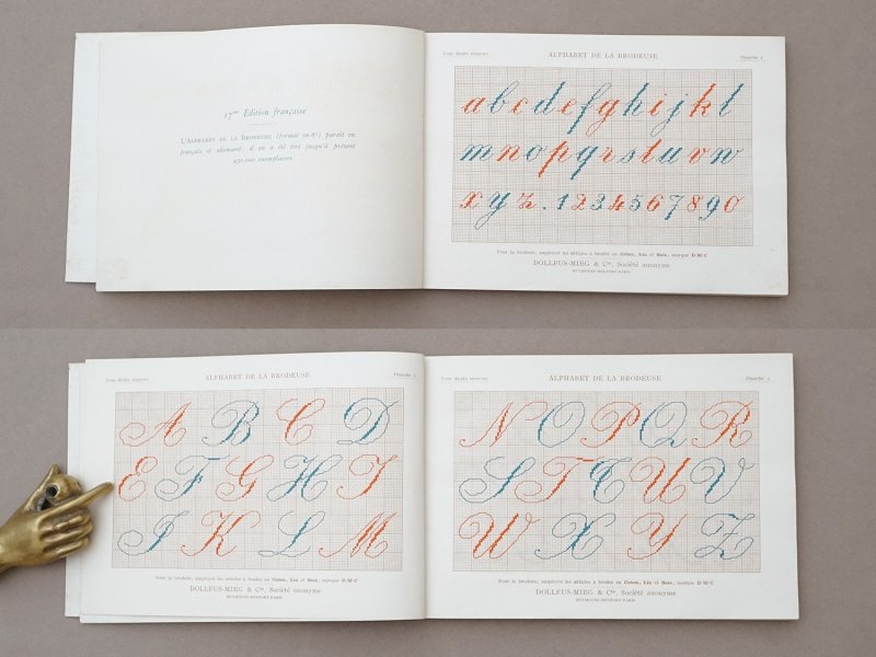画像5: アンティーク DMC 刺繍図案帳 ALPHABET DE LA BRODEUSE - BIBLIOTHEQUE D.M.C -