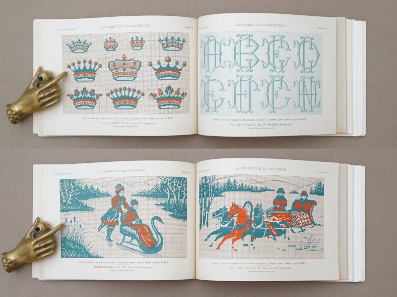画像12: アンティーク DMC 刺繍図案帳 ALPHABET DE LA BRODEUSE - BIBLIOTHEQUE D.M.C -