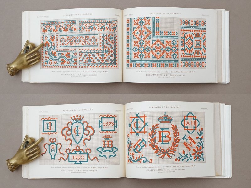 画像11: アンティーク DMC 刺繍図案帳 ALPHABET DE LA BRODEUSE - BIBLIOTHEQUE D.M.C -