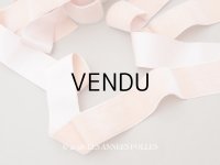 アンティーク シルク&コットン製 幅広 ベルベットリボン サーモンピンク ダブルフェイス PON 787 N 9 COL 602
