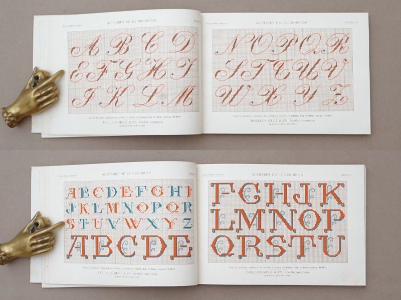 画像7: アンティーク DMC 刺繍図案帳 ALPHABET DE LA BRODEUSE - BIBLIOTHEQUE D.M.C -