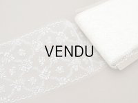 ＊蚤の市セット＊アンティーク 幅広 チュールレース 9m 花模様 幅11.5cm クリーム色