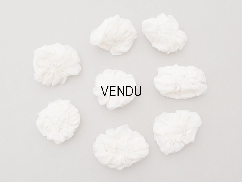 画像5: ＊蚤の市セット＊ アンティーク シルクシフォン 薔薇の布花 8点セット