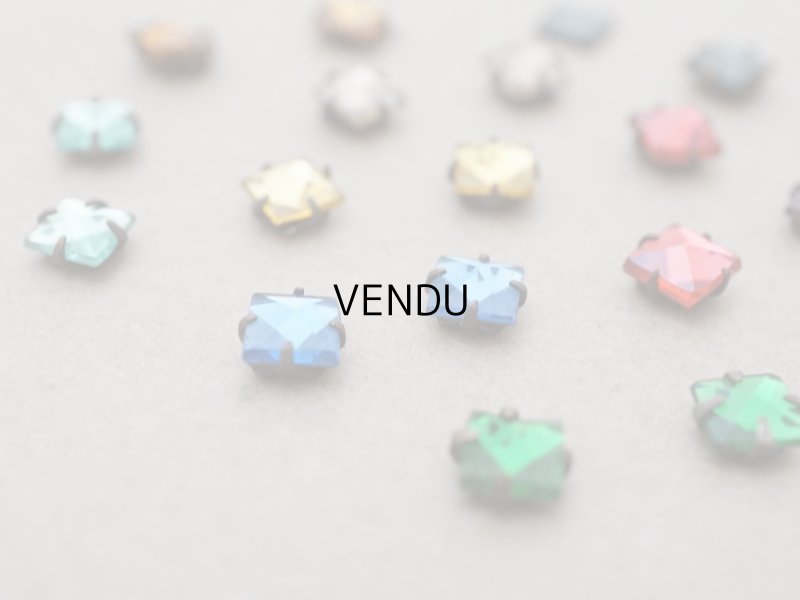 画像4: 19世紀 アンティーク グラスストーン スクエア 5mm 22ピースのセット ラインストーン