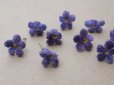 画像2: アンティーク 勿忘草の小さな布花 紫 9ピースのセット 約13mm (2)