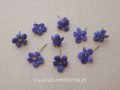 アンティーク 勿忘草の小さな布花 青紫 9ピースのセット 約13mm