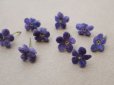 画像3: アンティーク 勿忘草の小さな布花 紫 9ピースのセット 約13mm (3)