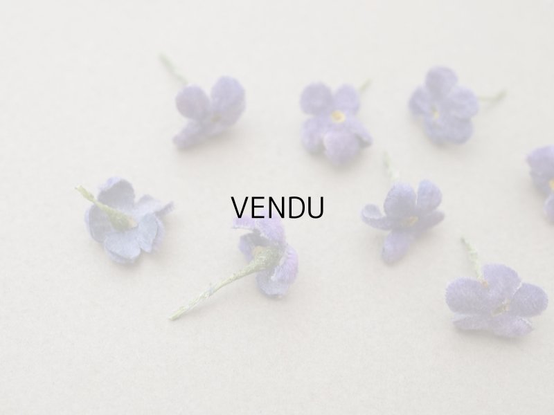 画像4: アンティーク 勿忘草の小さな布花 ラヴェンダー色 9ピースのセット 約13mm
