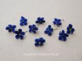 アンティーク 勿忘草の小さな布花 ダークブルー 10ピースのセット 約13mm