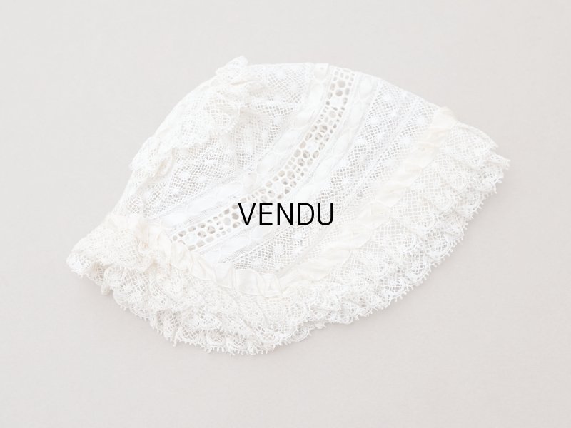 画像4: ＊蚤の市＊アンティーク ベビーボネ レース＆シルクリボン