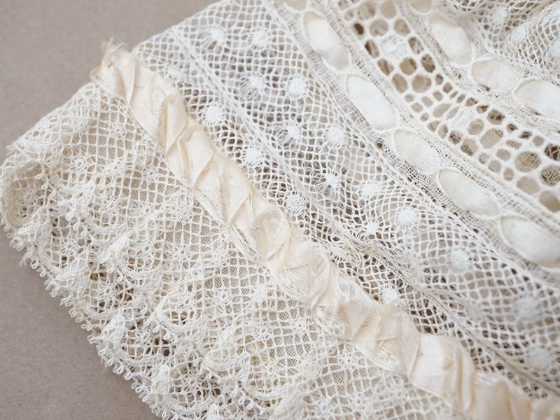 画像3: ＊蚤の市＊アンティーク ベビーボネ レース＆シルクリボン