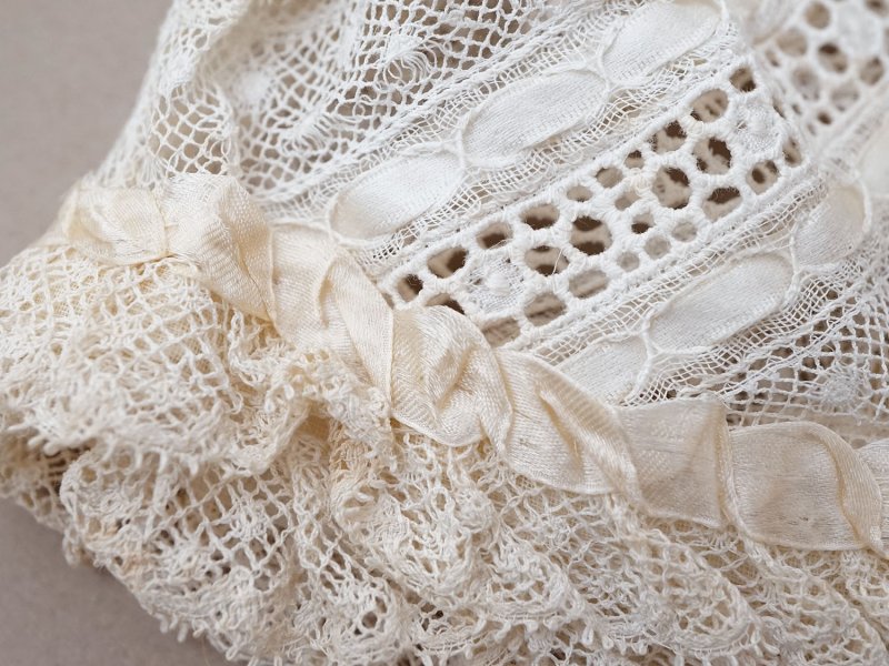 画像7: ＊蚤の市＊アンティーク ベビーボネ レース＆シルクリボン