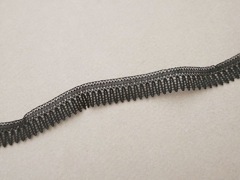 画像2: 1900年頃 アンティーク レース 黒 1.1cm幅
