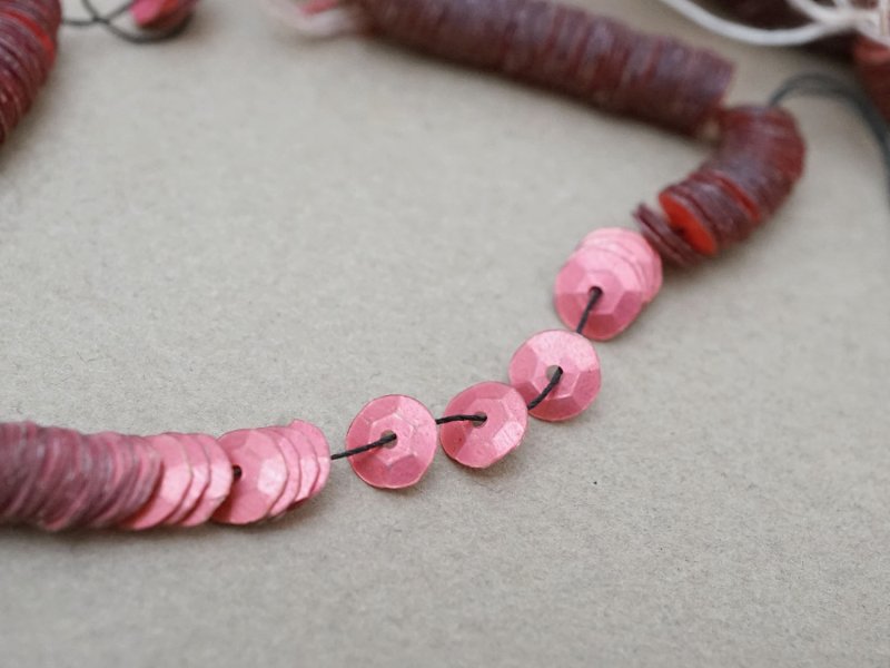 画像2: アンティーク ゼラチン製 スパンコール ピンク 5mm