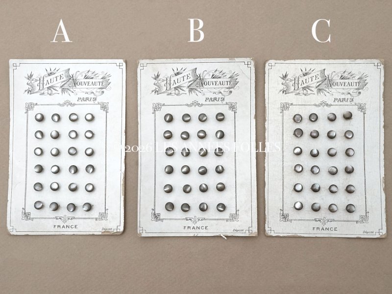 画像2: アンティーク マザーオブパール製 極小 ボタン 5mm 24ピース シェルボタン グレー