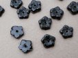 画像6: アンティーク ガラス製 ビーズ 花型 黒 8mm 約20ピースのセット (6)