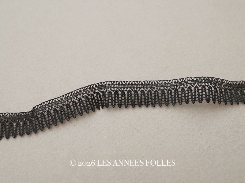 画像1: 1900年頃 アンティーク レース 黒 1.1cm幅