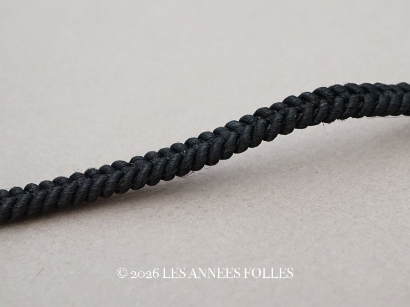 画像1: 1900年頃 アンティーク シルク製 トリム 黒 6mm幅
