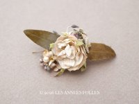 アンティーク 小さな布花 薔薇＆勿忘草 ドール用