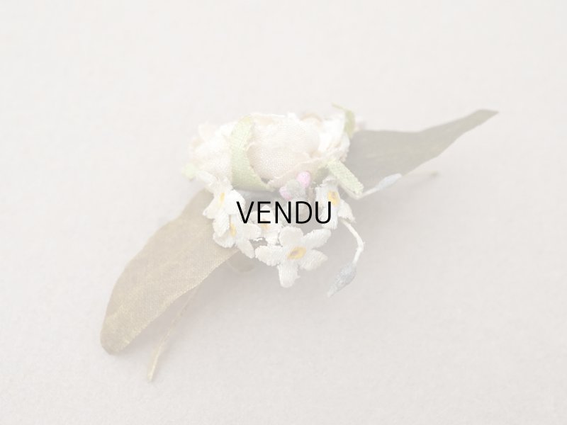 画像2: アンティーク 小さな布花 薔薇＆勿忘草 ドール用