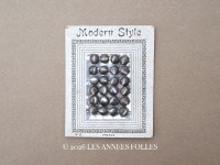 アンティーク マザーオブパール製 極小 ボタン 5mm 24ピース チャコールグレー シェルボタン