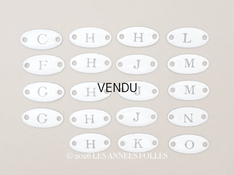 画像1: ＊蚤の市セット＊アンティーク イニシャルプレート 19ピースのセット